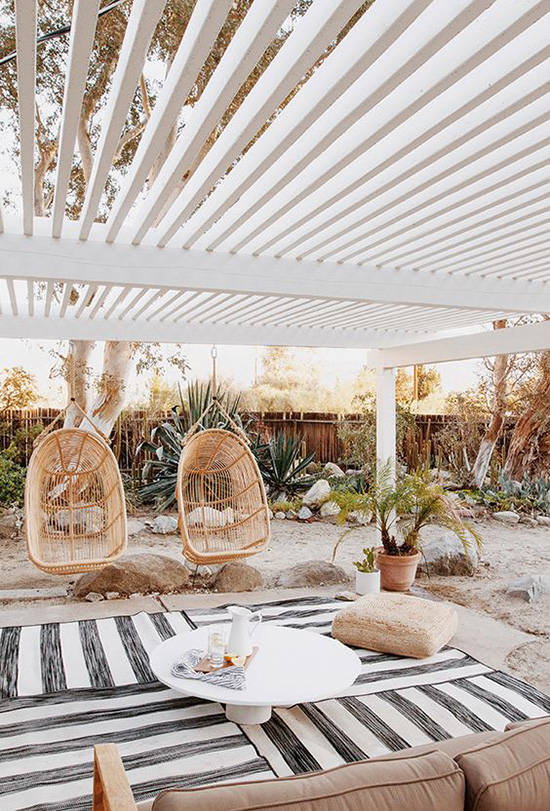 outdoor chairs on the beach