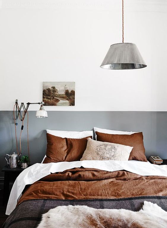 linen bedspread with pillows