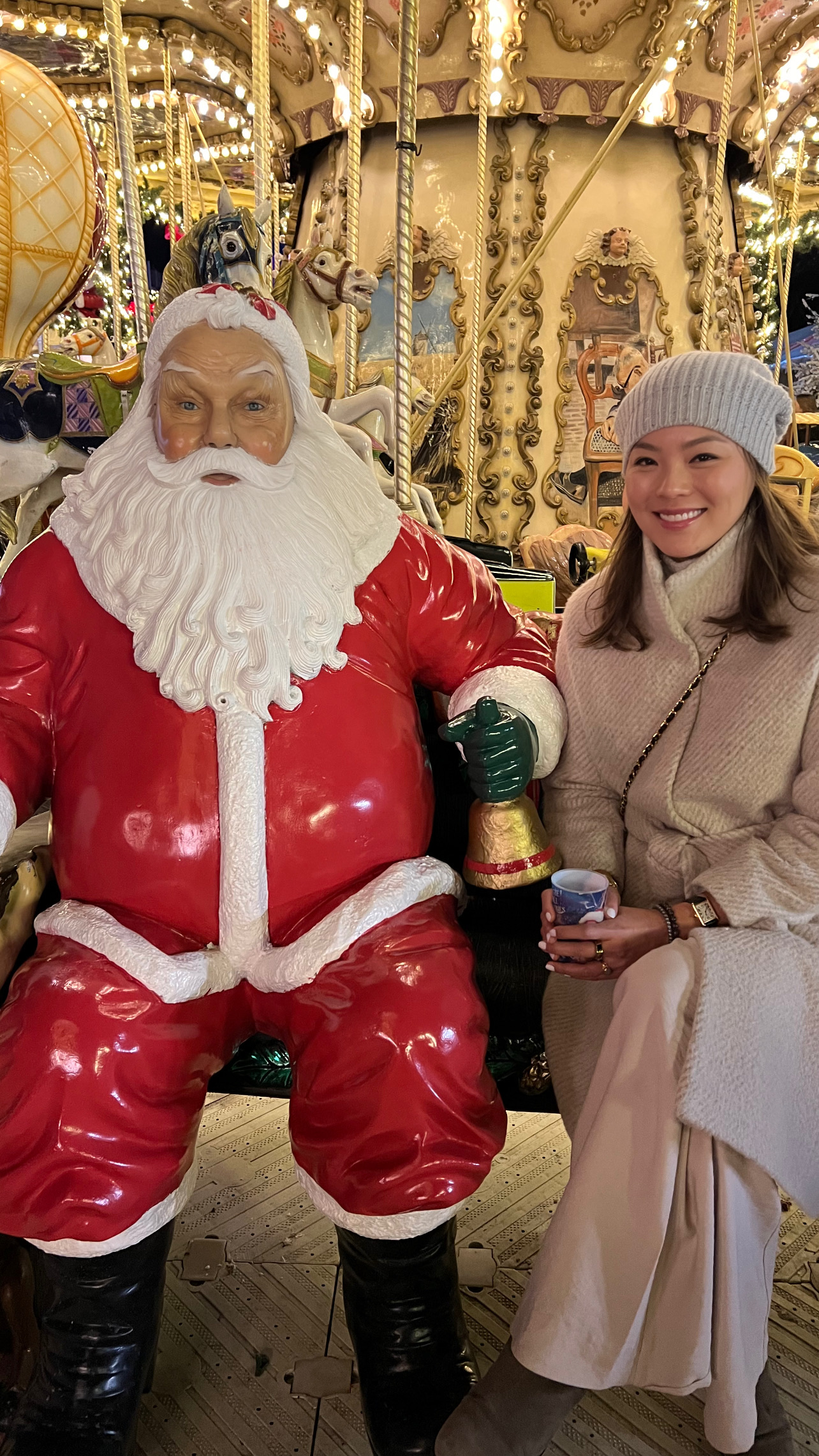 woman posing with santa