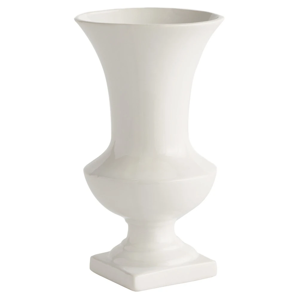 tall white ceramic vase
