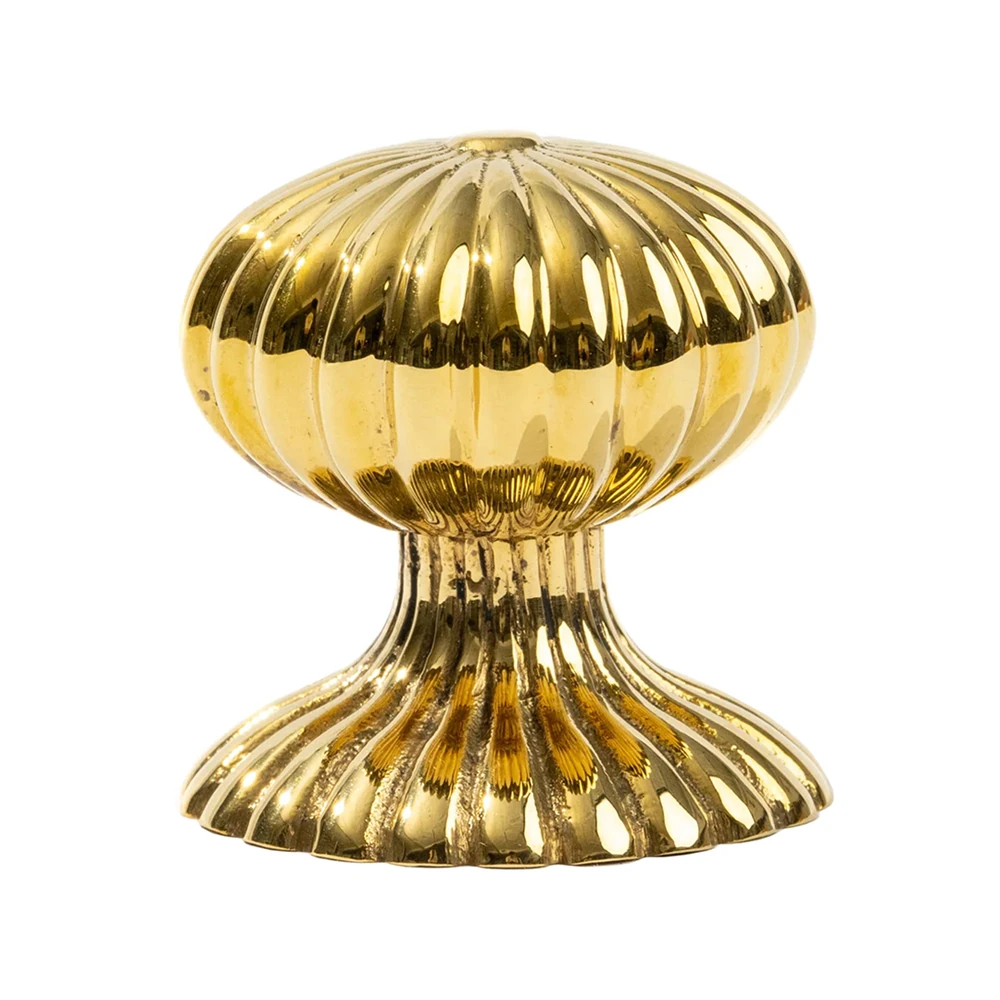 unlacquered polished brass spiral drawer knob