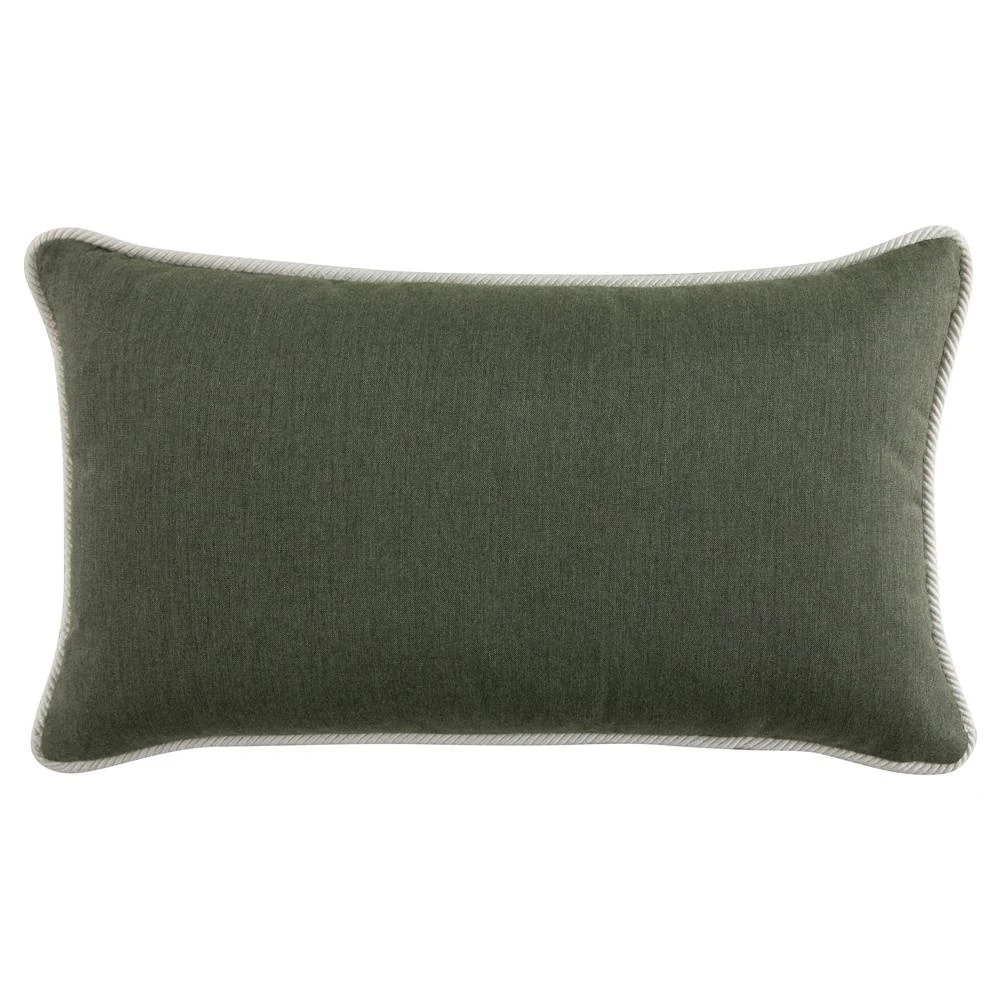 green indoor outdoor lumbar pillow