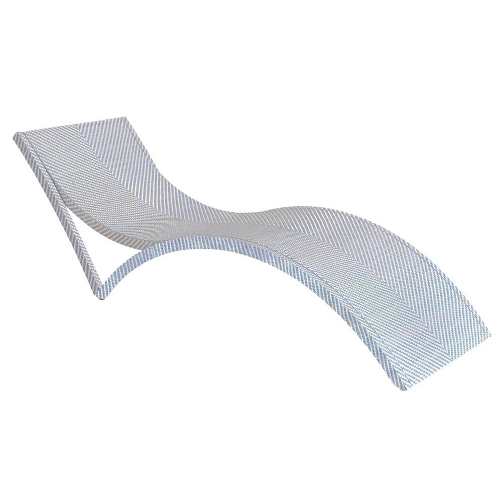 blue resin wicker outdoor chaise lounge