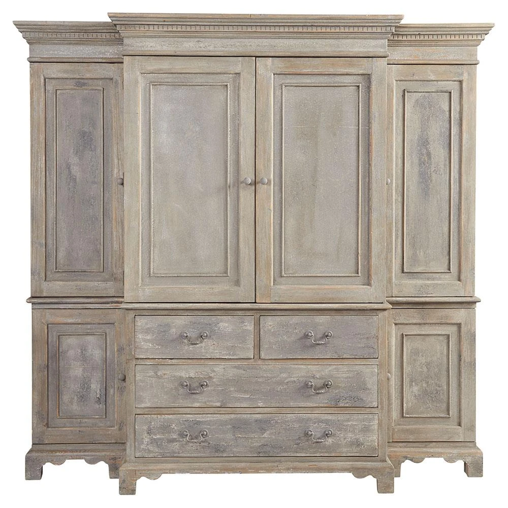 pine China cabinet with grey wood 