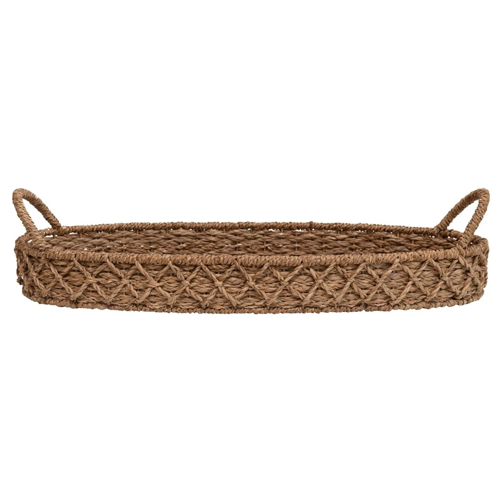 outdoor woven oval tray