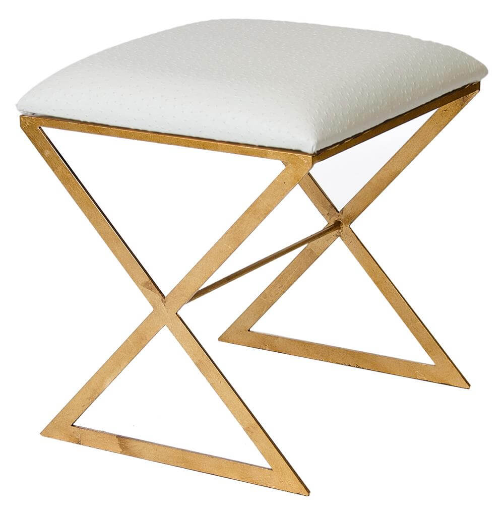 White and gold stool