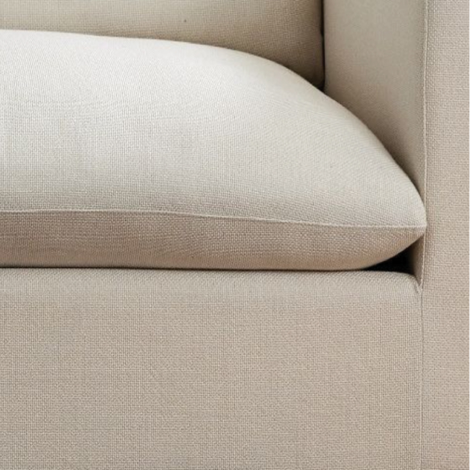 knife edge cushion on sofa
