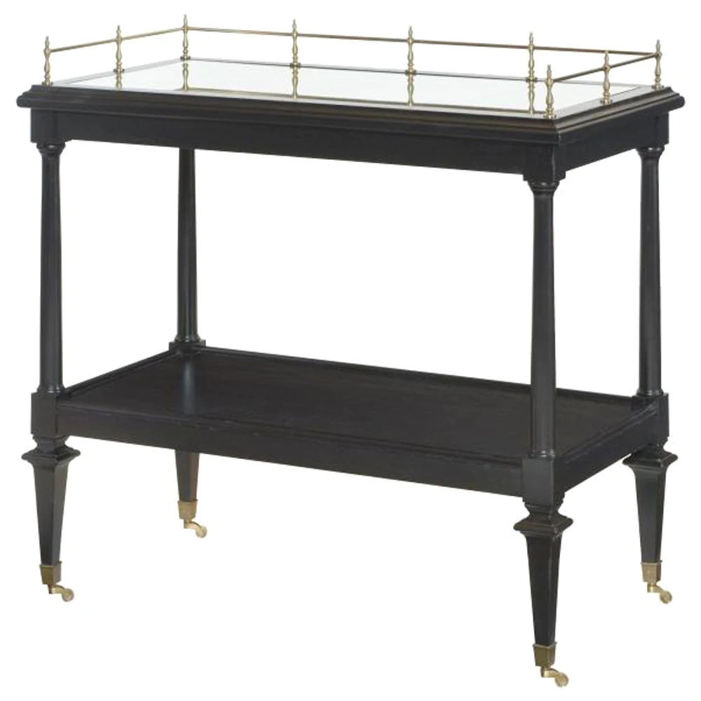 Dean mahogany bar cart with casters