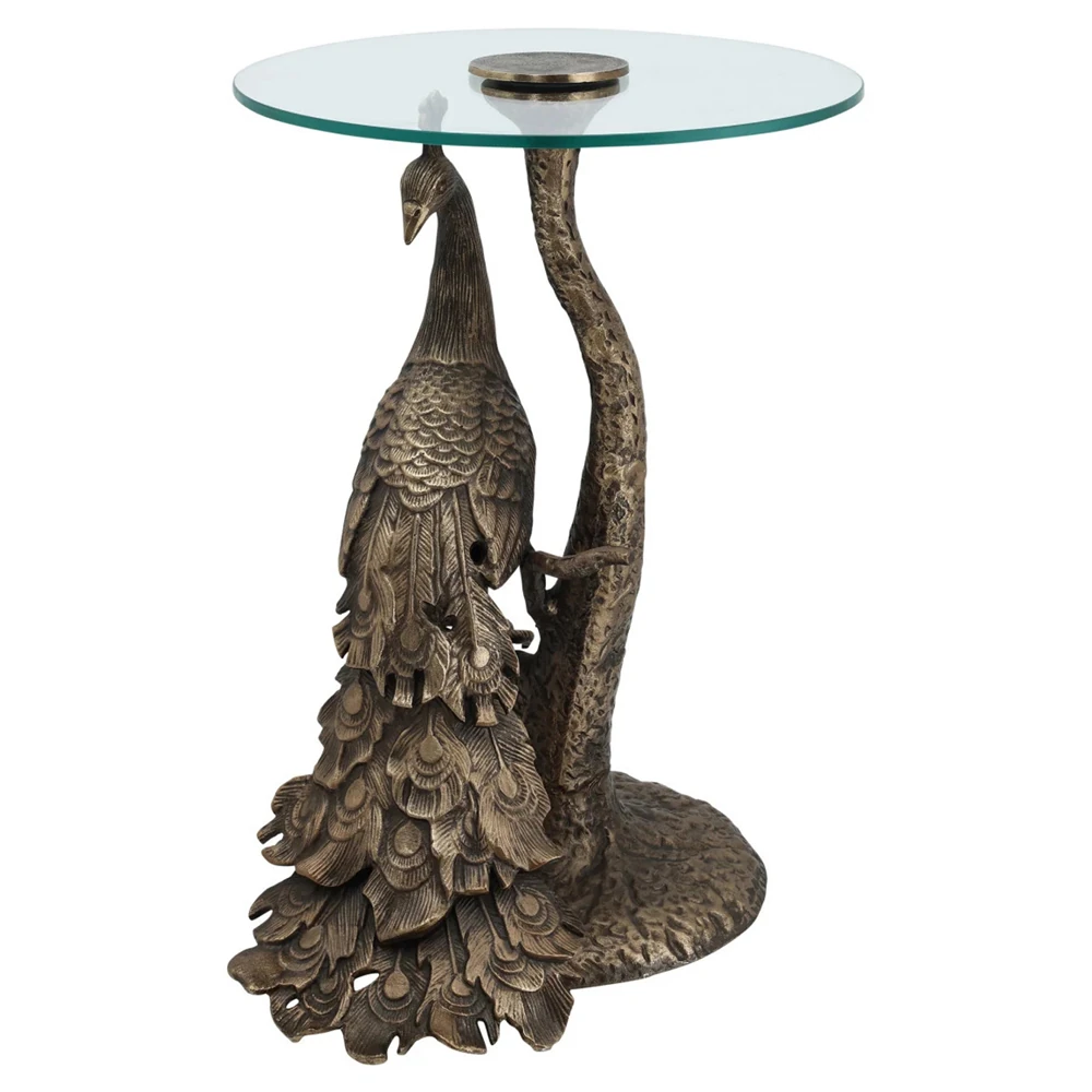 Dorith peacock round side table