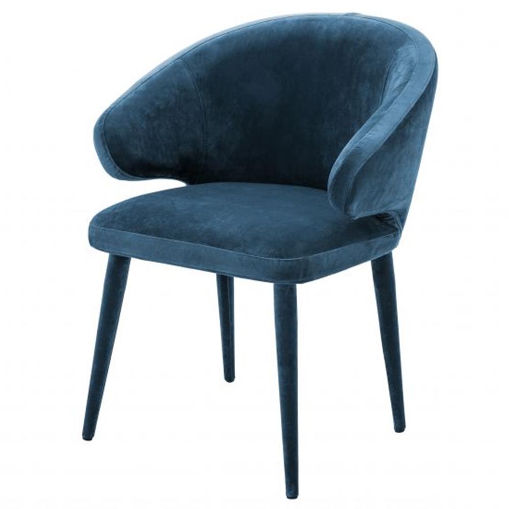 blue velvet chair