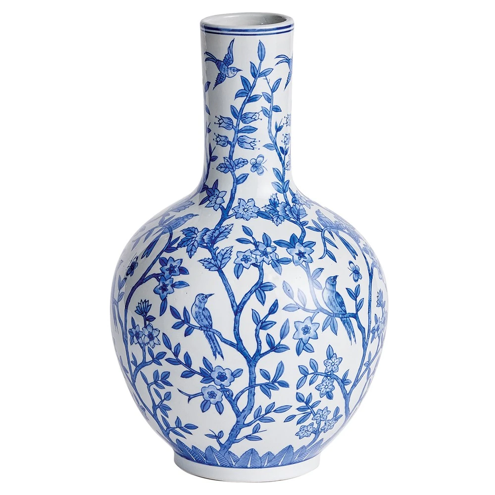 blue and white ceramic vase
