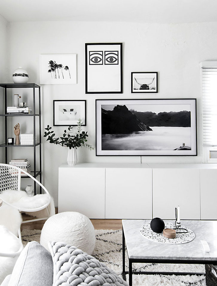 black and white living room design