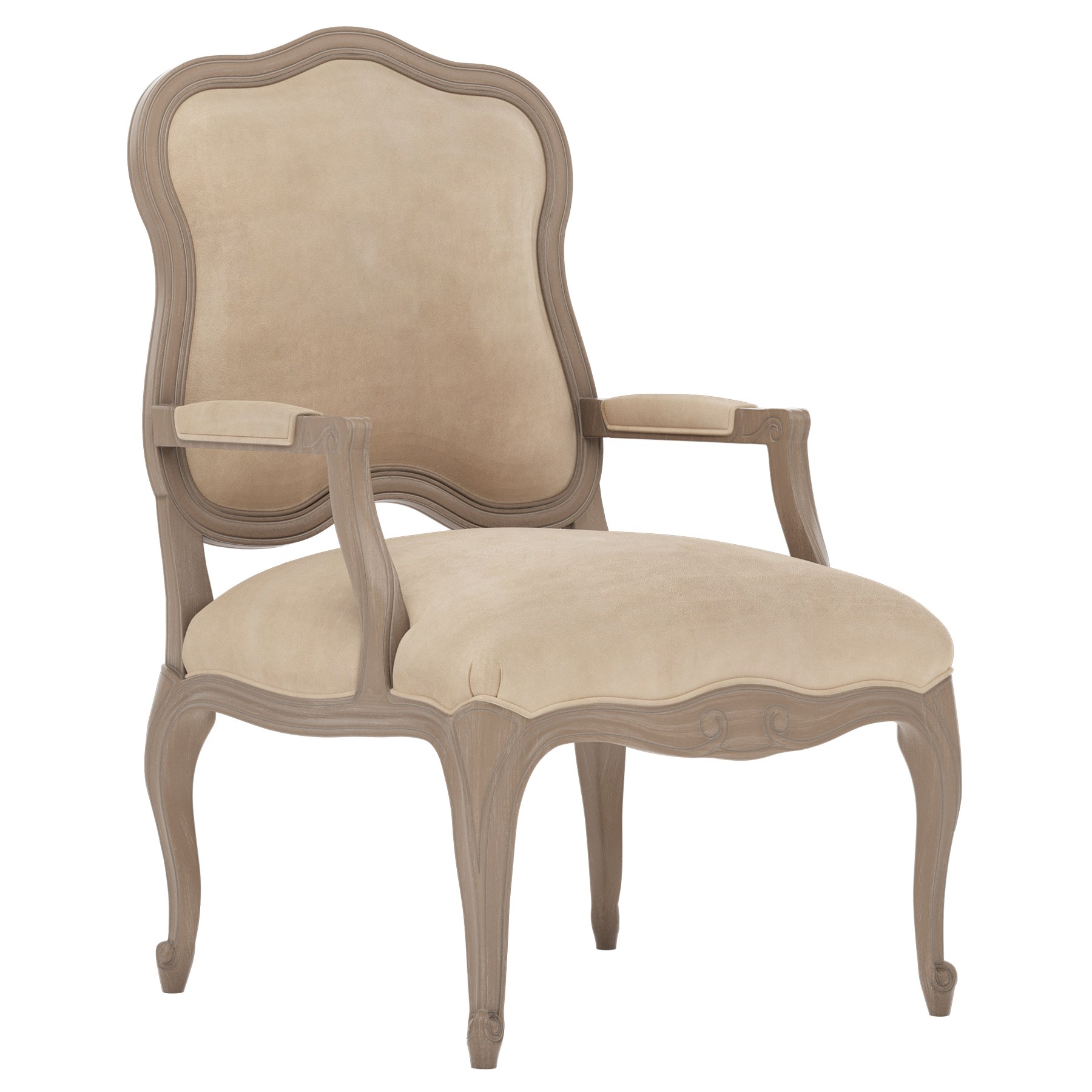 leather and wood bergere chair