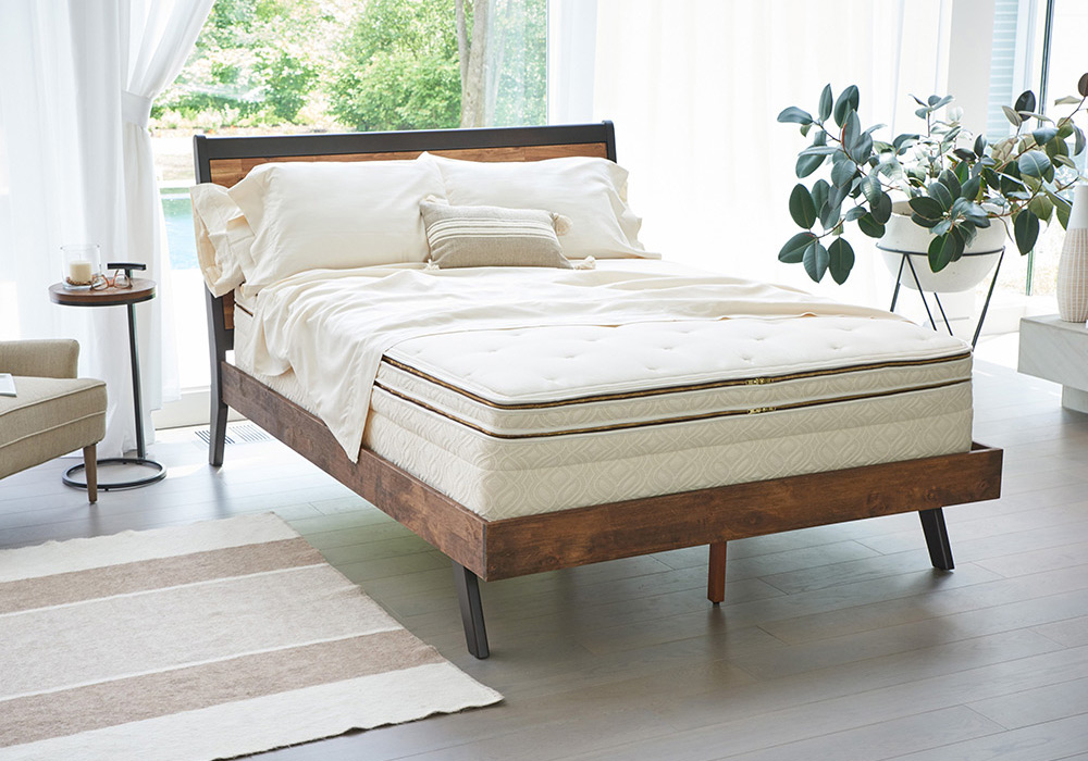 bed with organic mattress