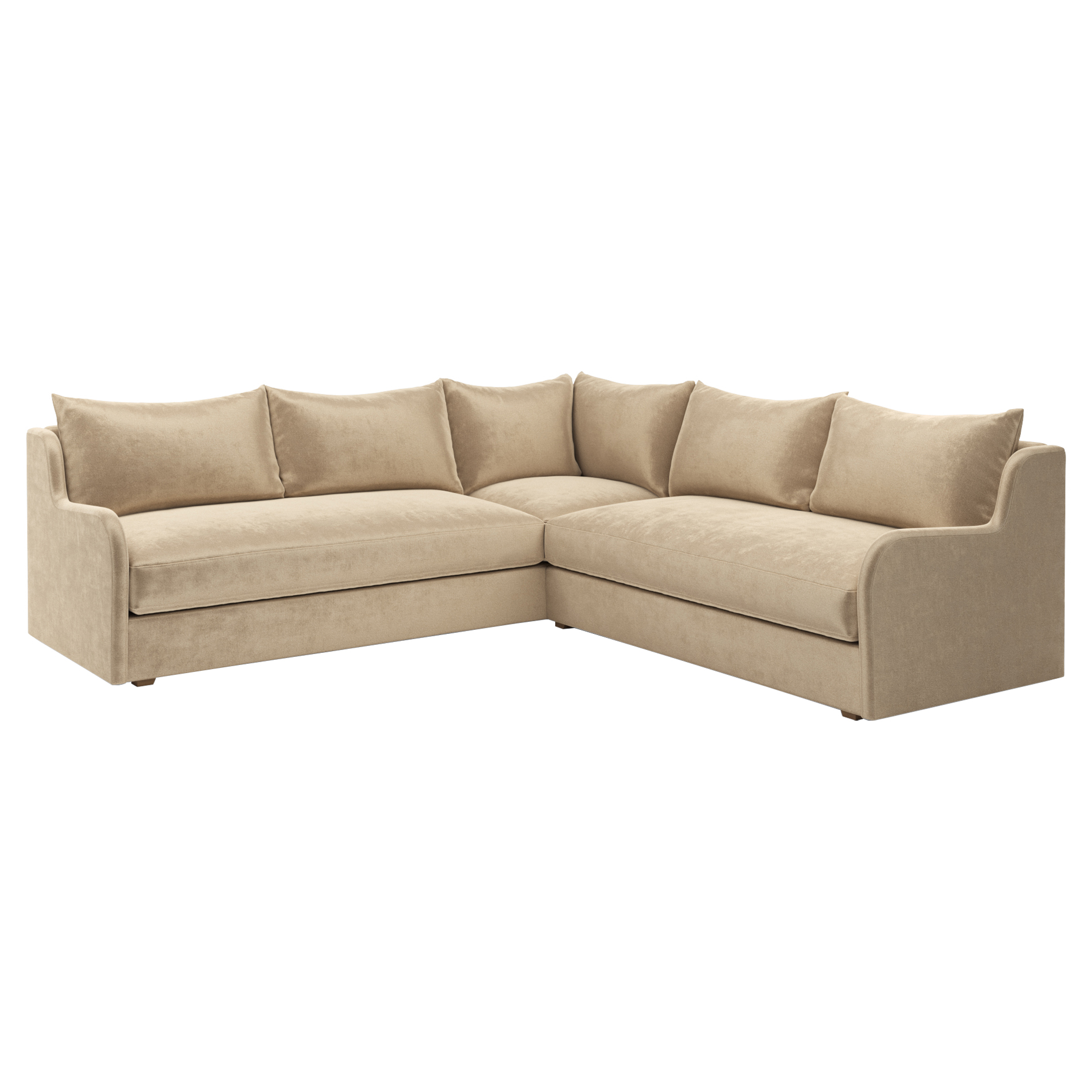 Irene corner sectional with velvet upholstery