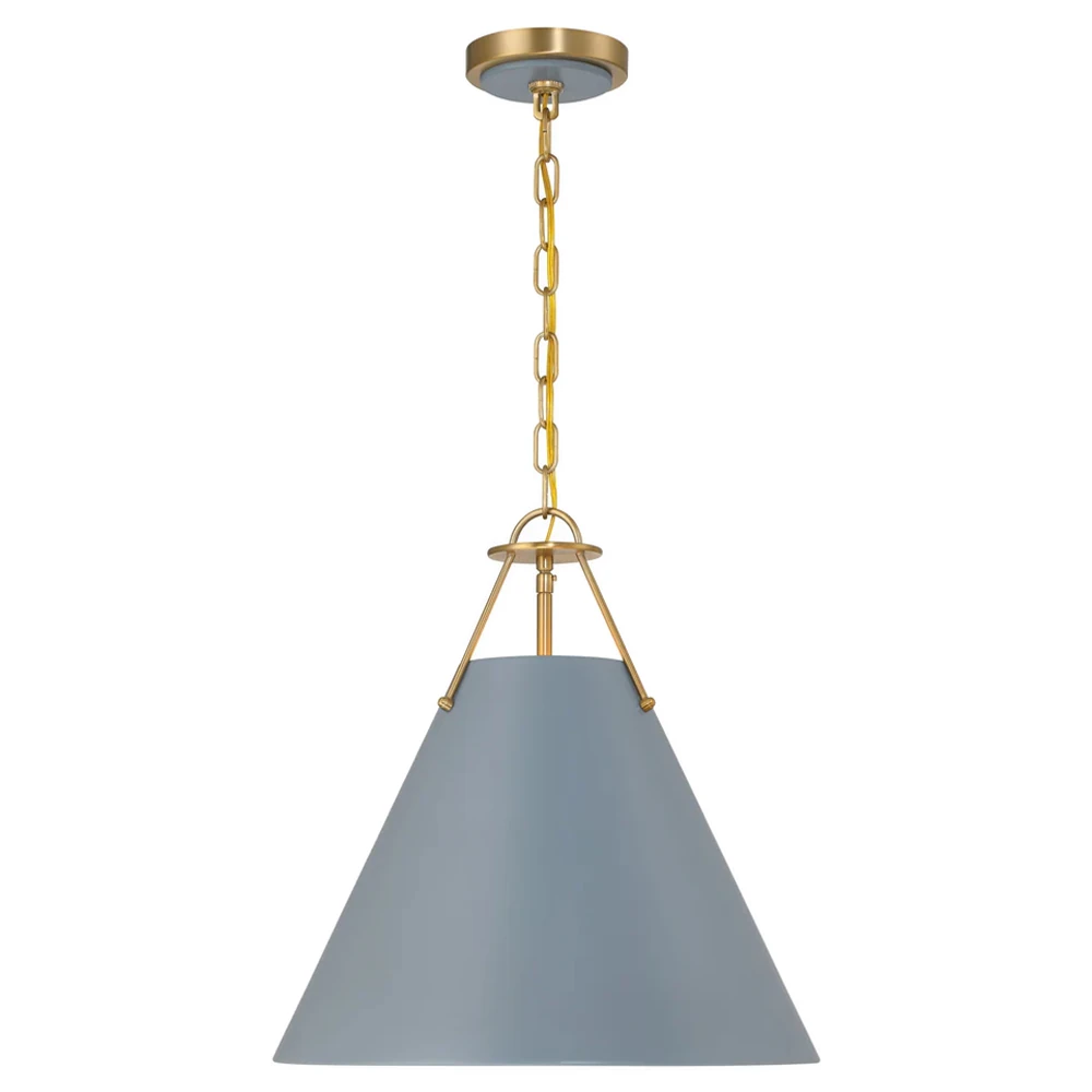 steel blue shade pendant light