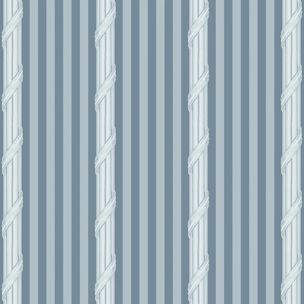 Isidore Leroy blue striped wallpaper
