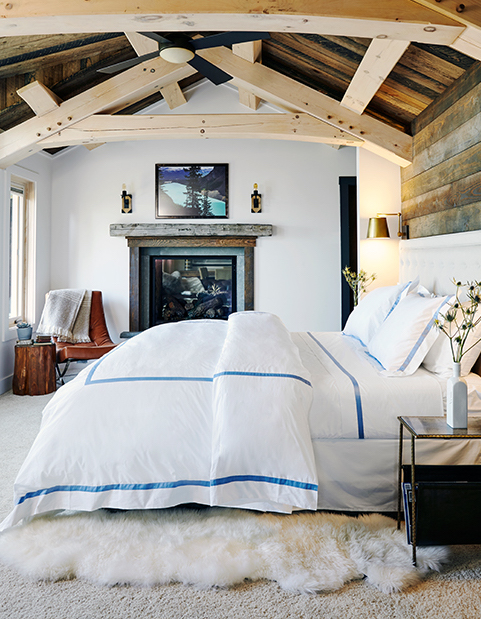 bedroom with light wood and natural elements