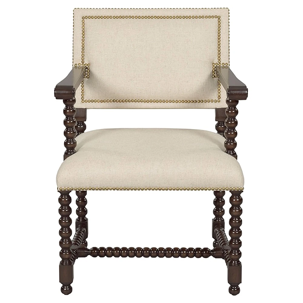 Longmont performance linen wood dining armchair
