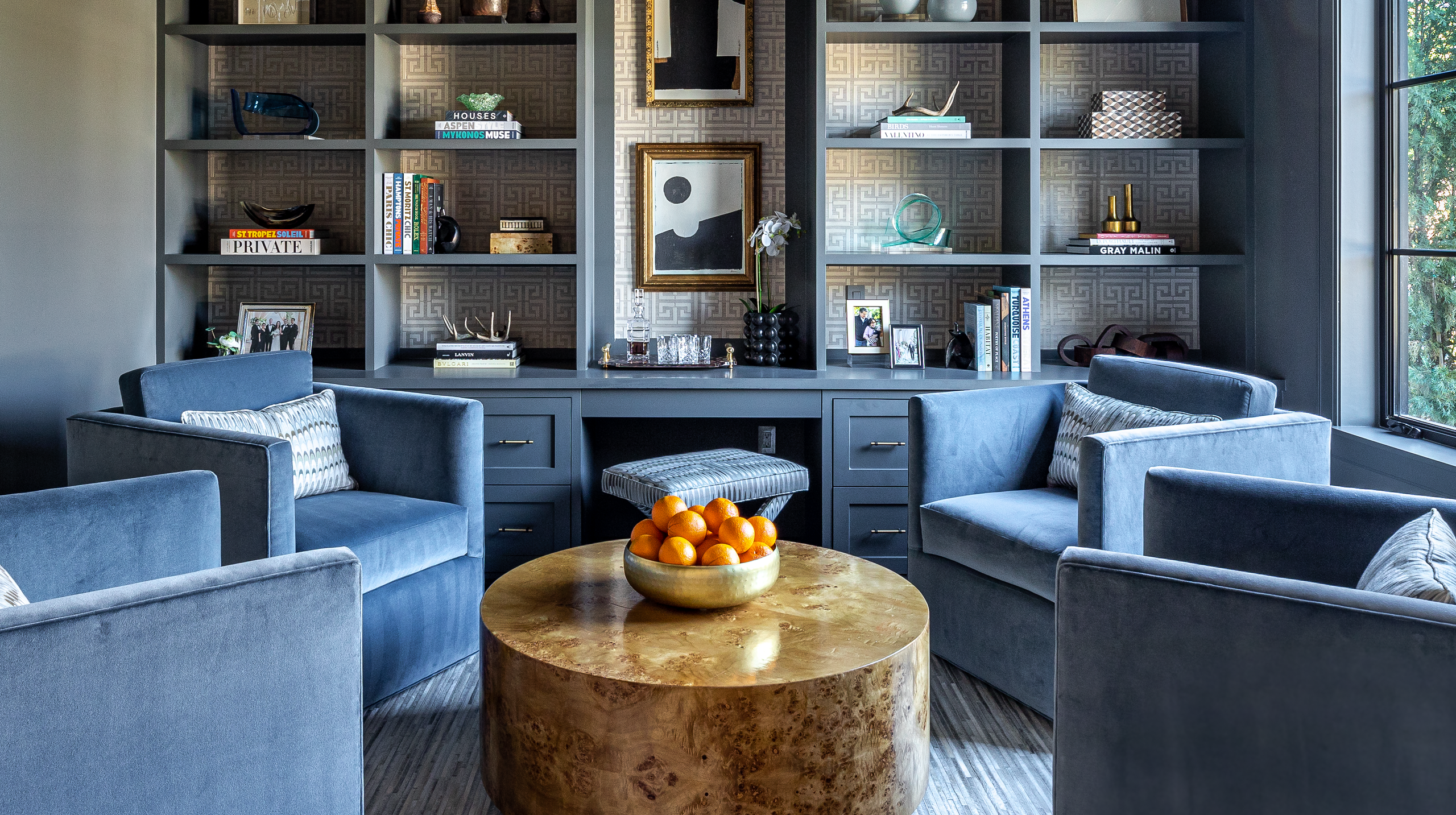 blue lounge design