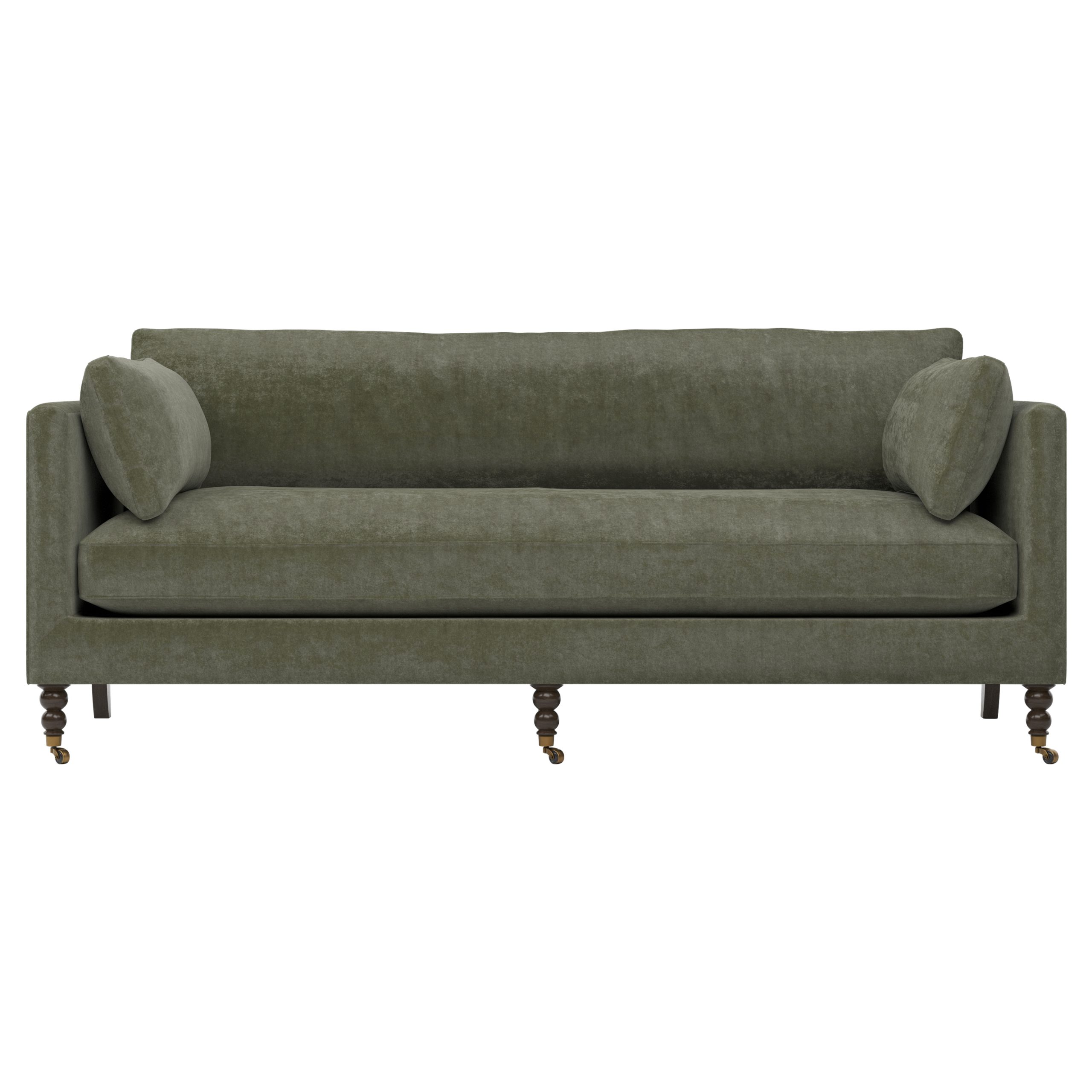 sage green velvet sofa