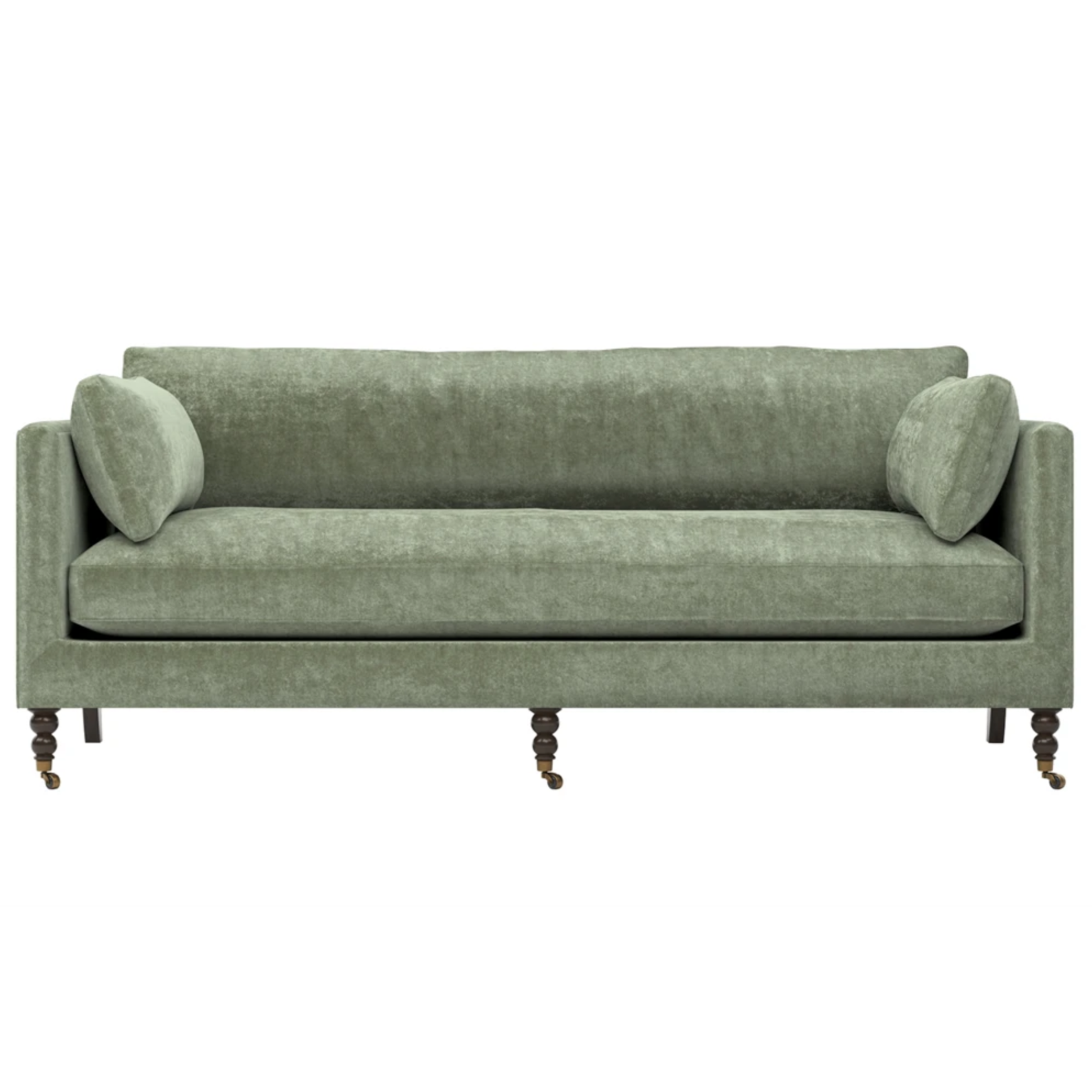 sage green velvet sofa