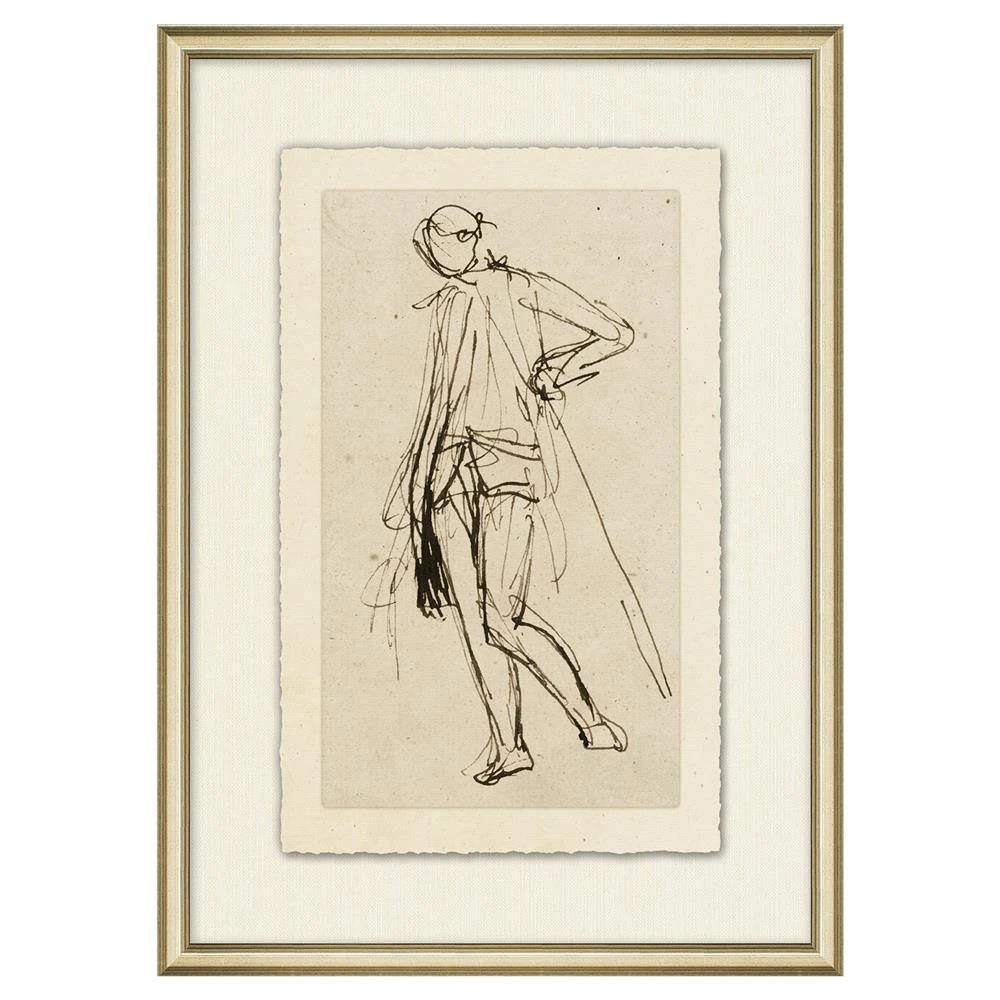Malinda Illustration in Gold Frame