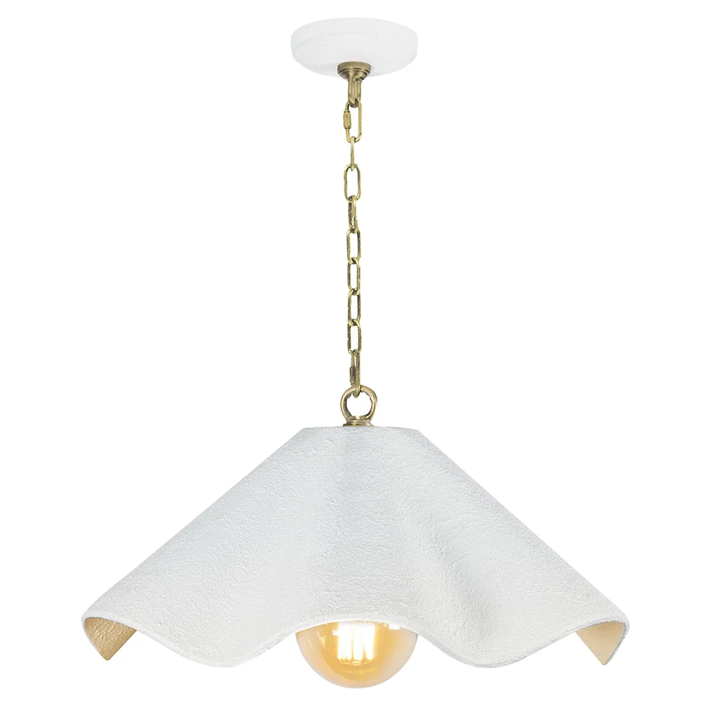 white aluminum pendant light fixture