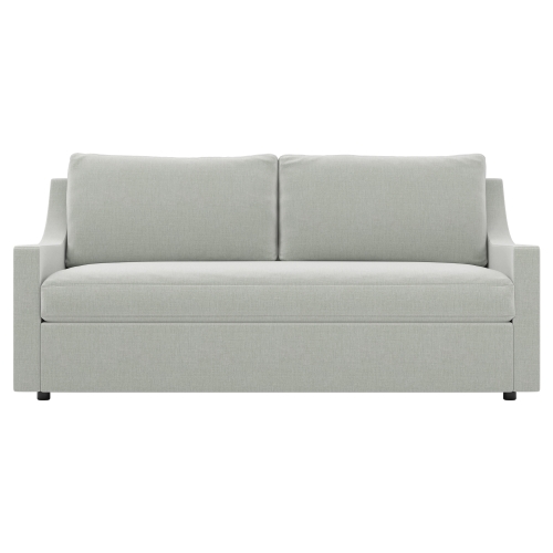 Sleeper Sofa upholstered in Sunbrella Performance slub weave pebble green