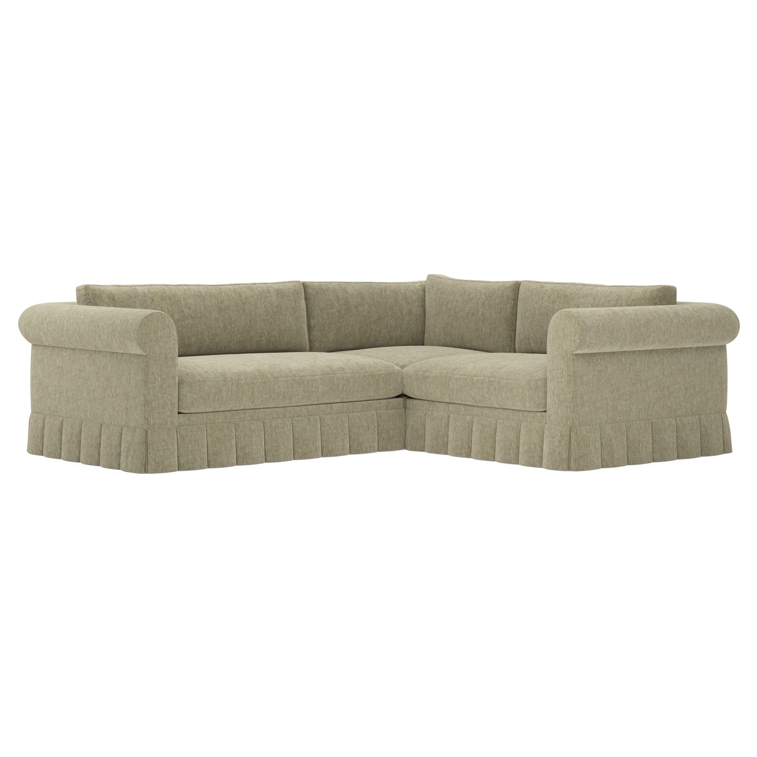 McKinley corner sectional with pleated skirt