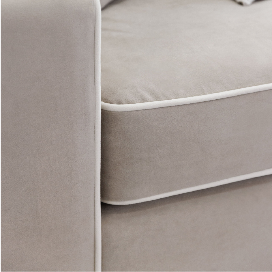 piping on upholstered sofa