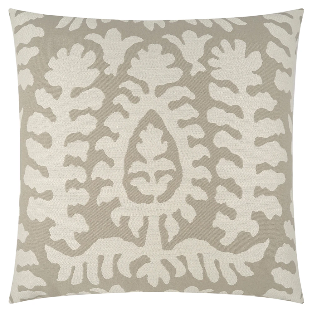beige patterned outdoor throw pillow