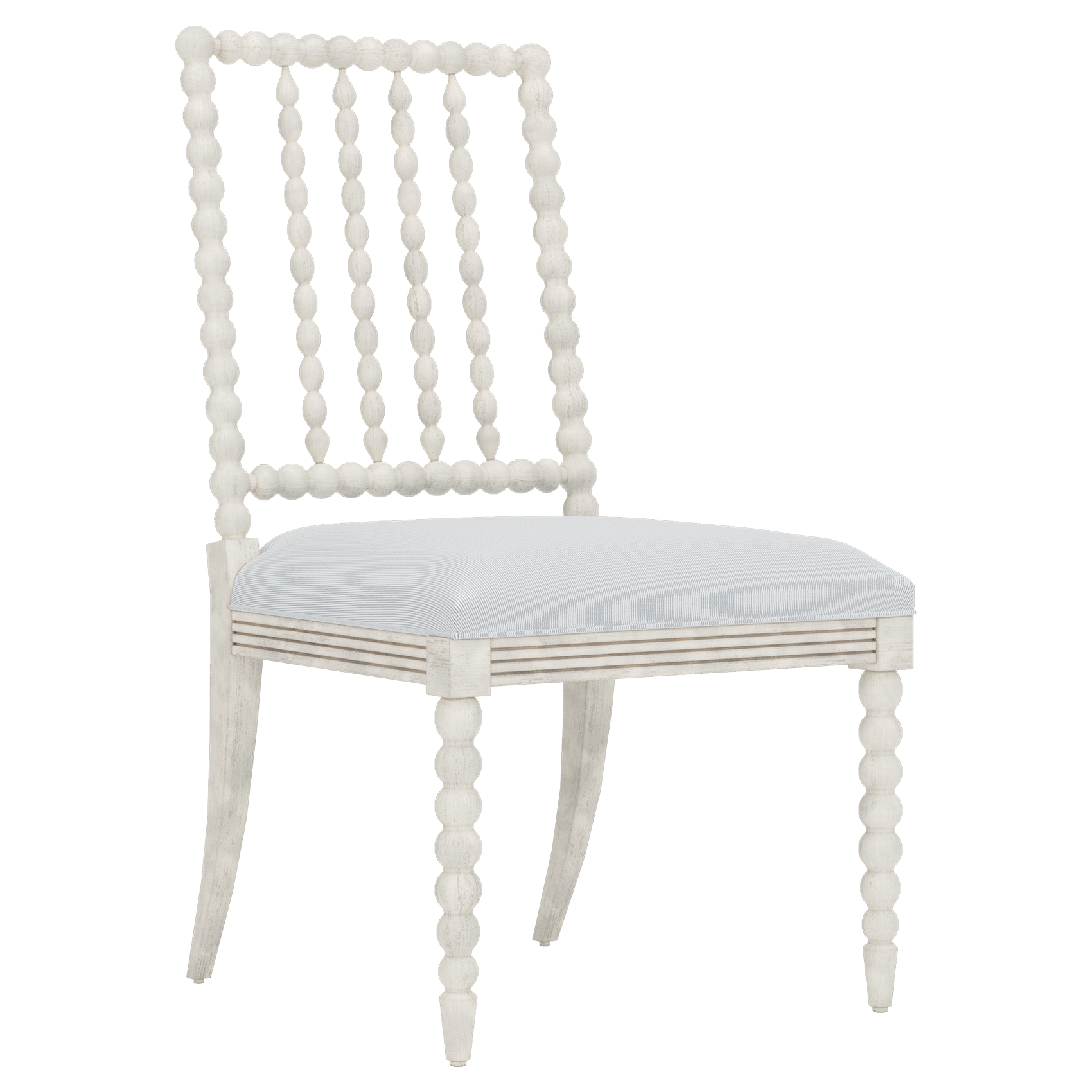dining side chair in sunbrella performance stripe sea breeze