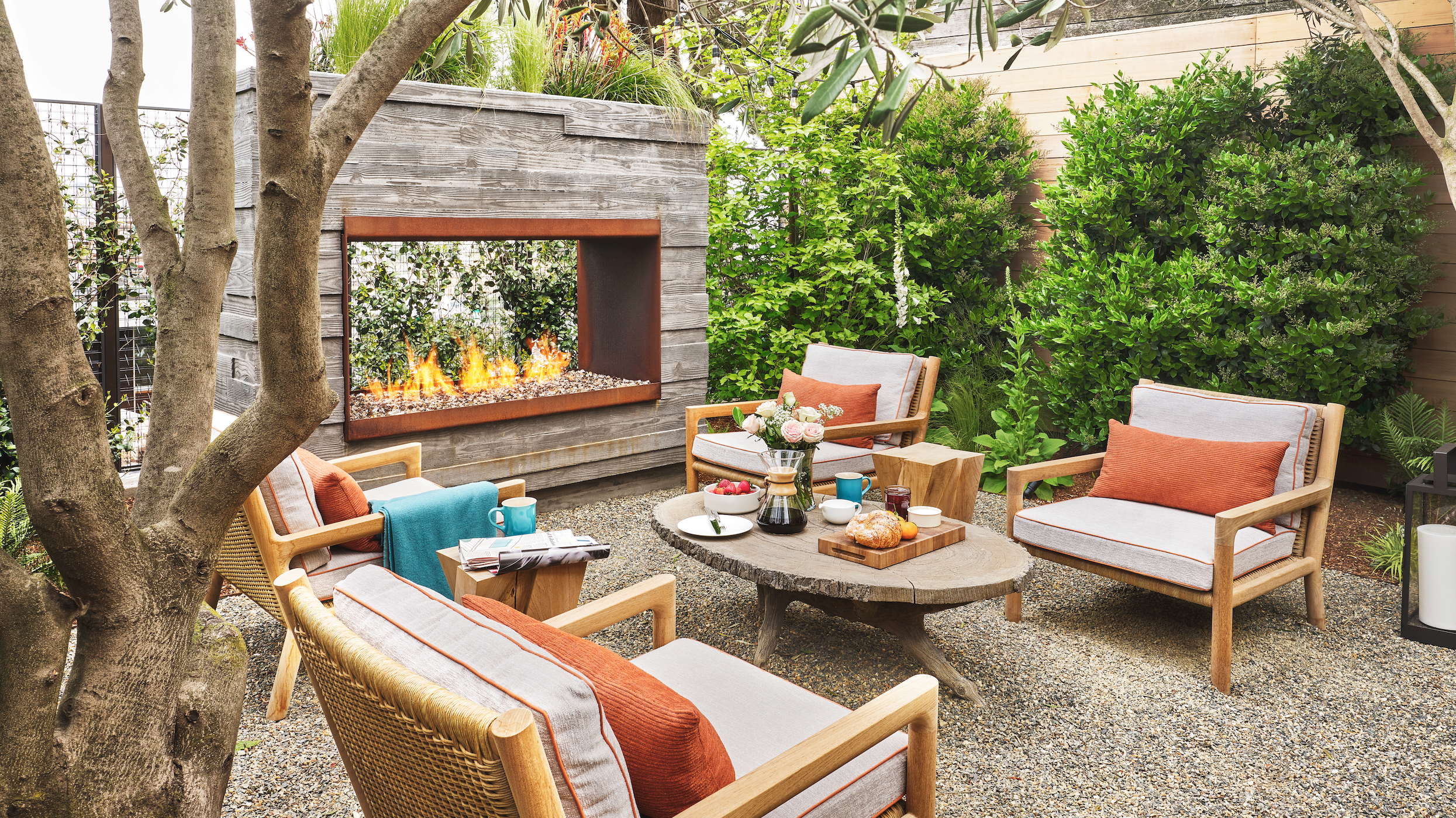 outdoor fireplace