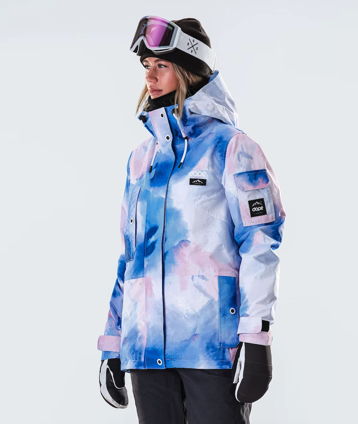 woman in snow jacket