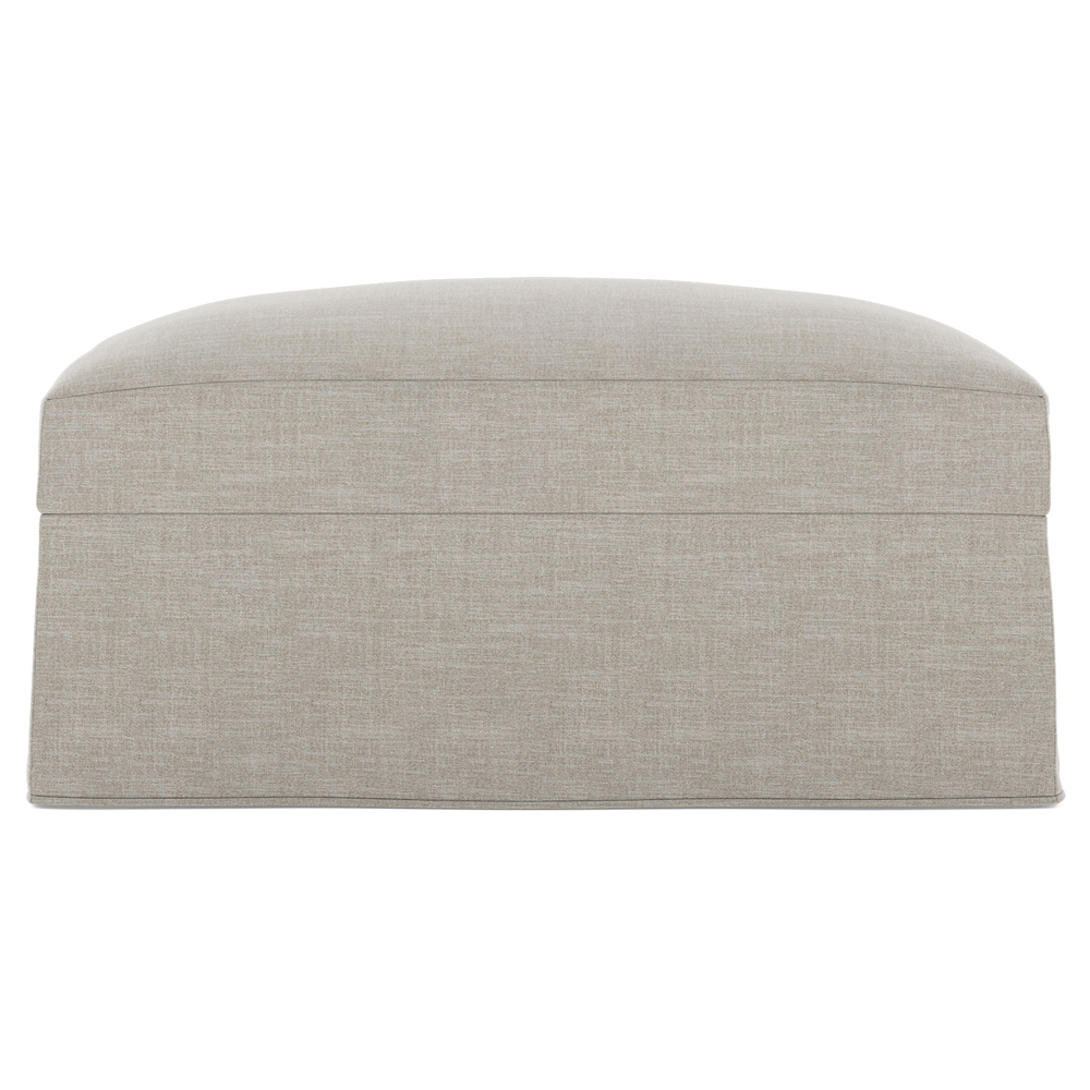 slipcovered rectangular ottoman