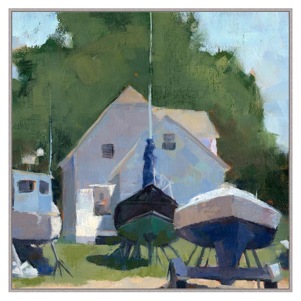Summer Boats Seascape Painting Square