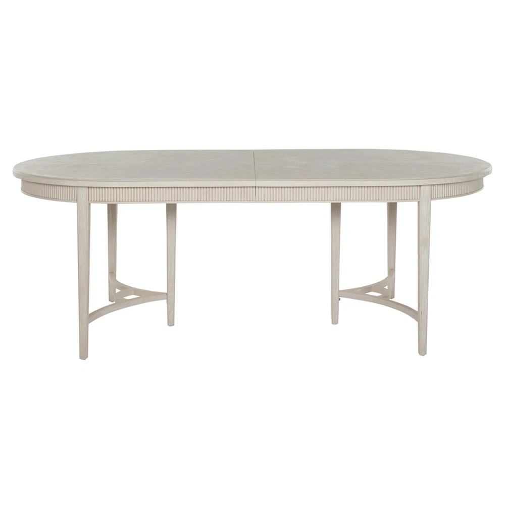 white wood oval dining table