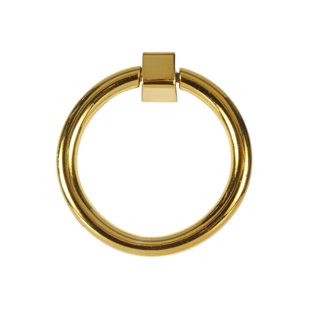 polished brass round drawer pull