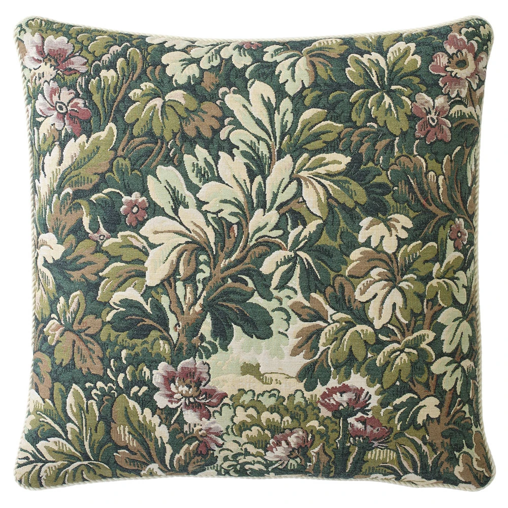 botanical green throw pillow