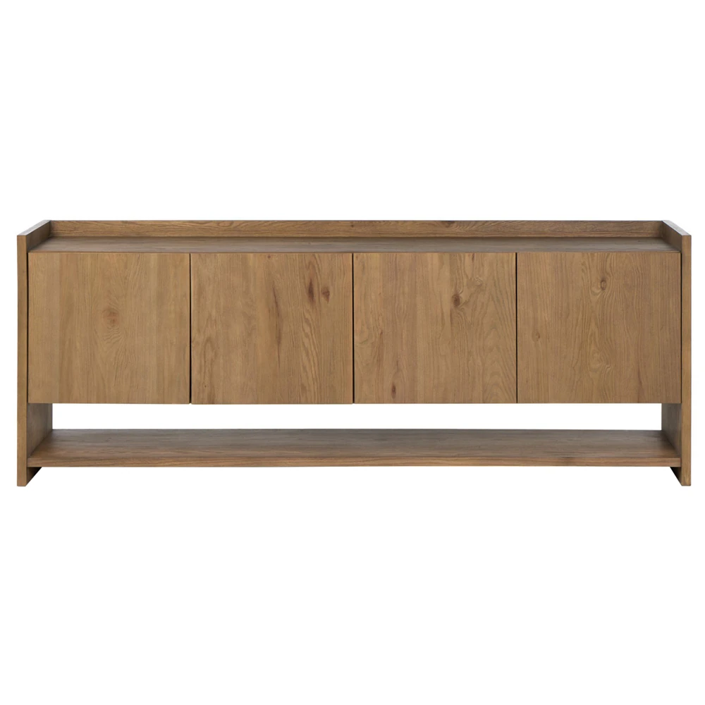brown oak media console