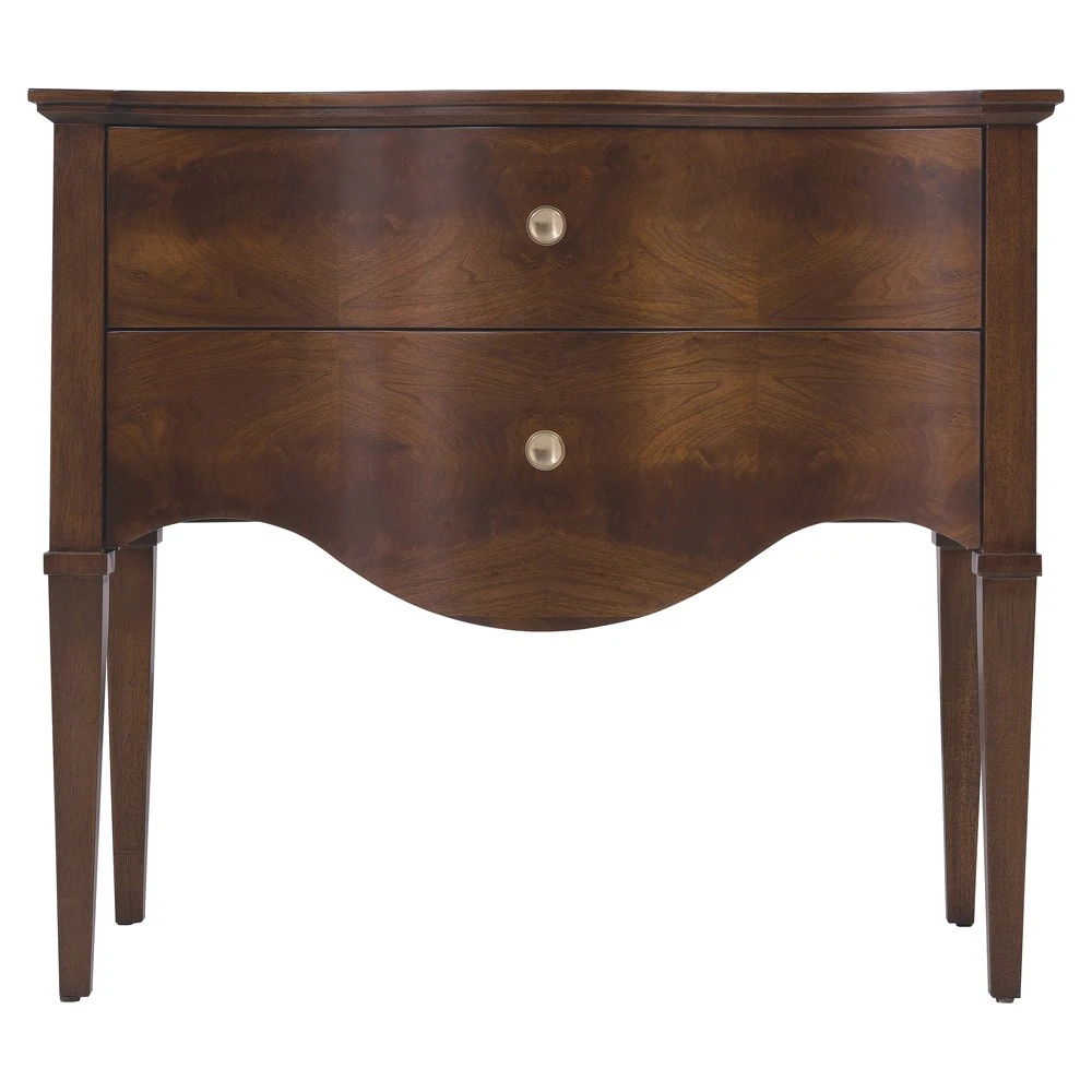 brown walnut wood nightstand