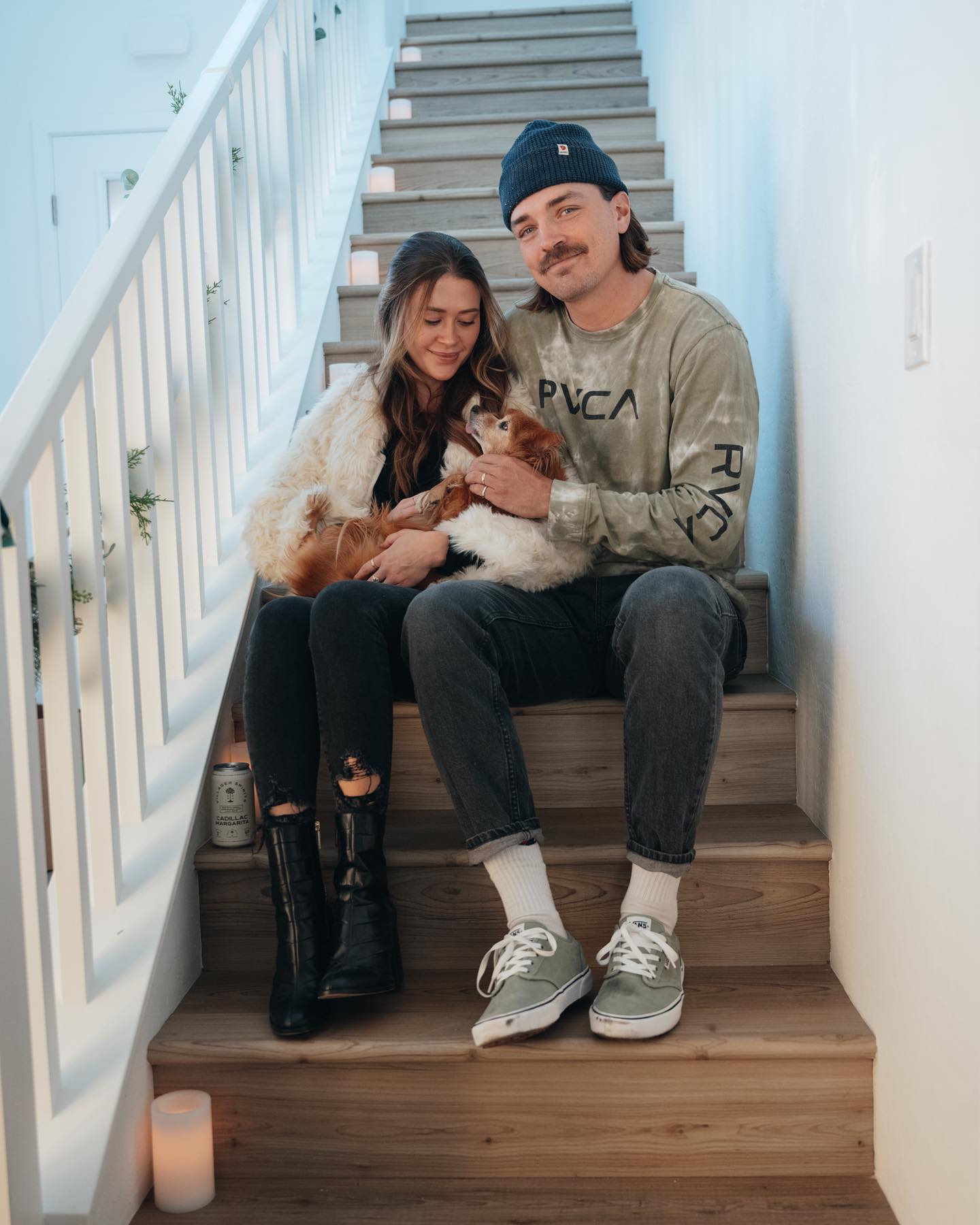 couple with dog