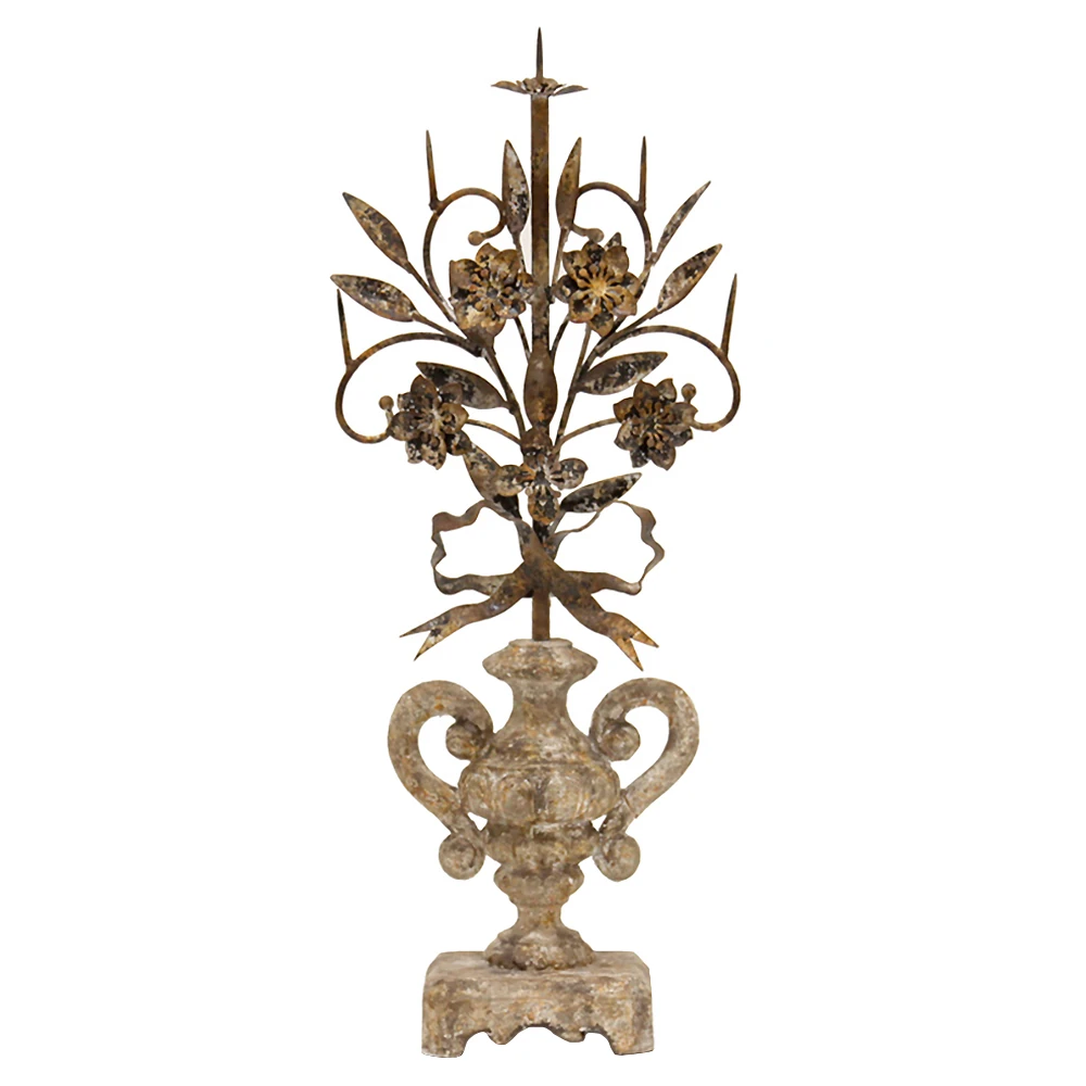 carved wood and iron sculpture