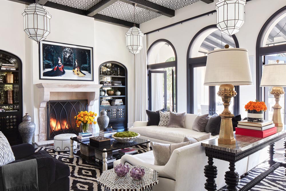 wallpapered ceiling