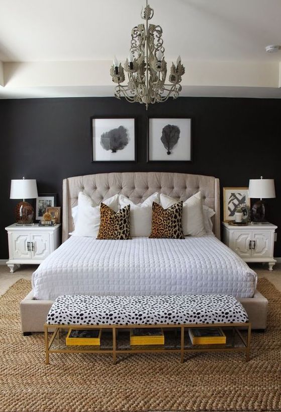 bedroom with accent wall