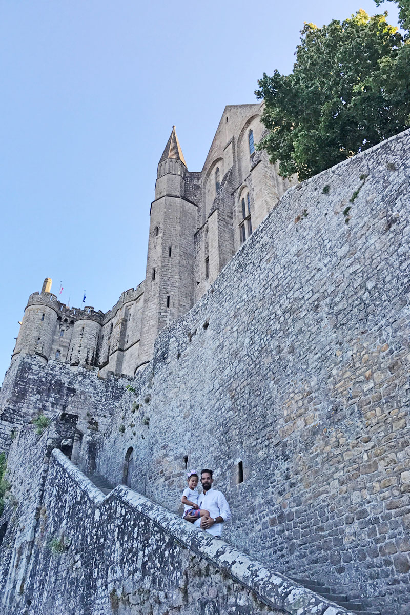 beautiful 4pm light while climbing up to the Abbey at Mont Saint-Michel