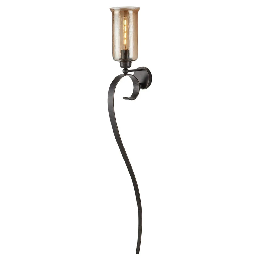 glass and metal sconce