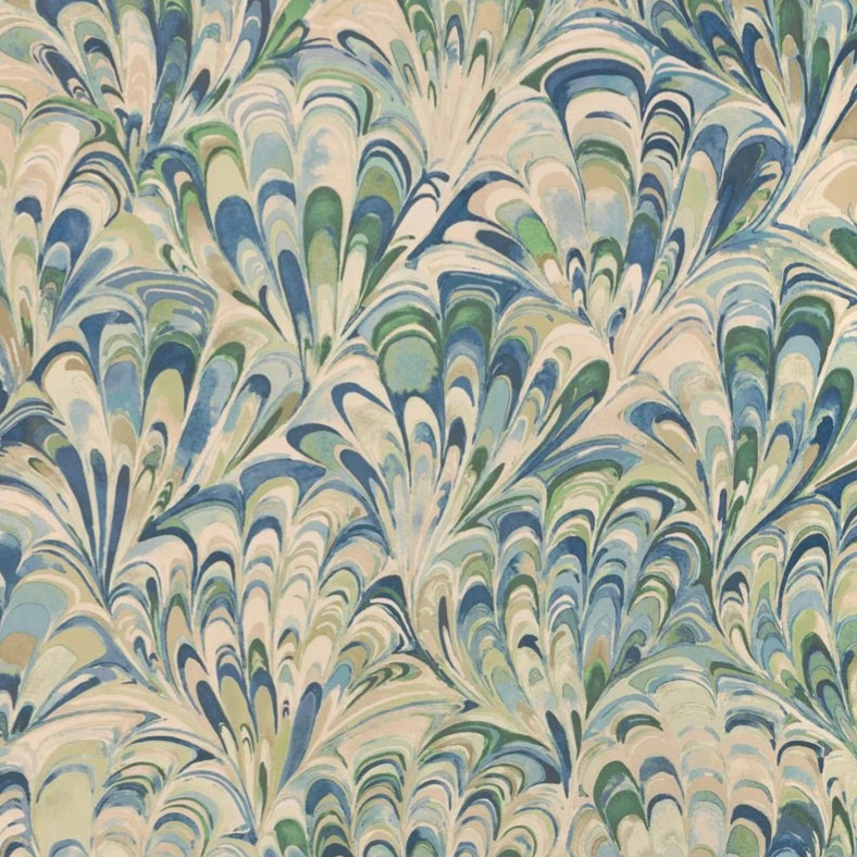 green and blue marbleized wallpaper