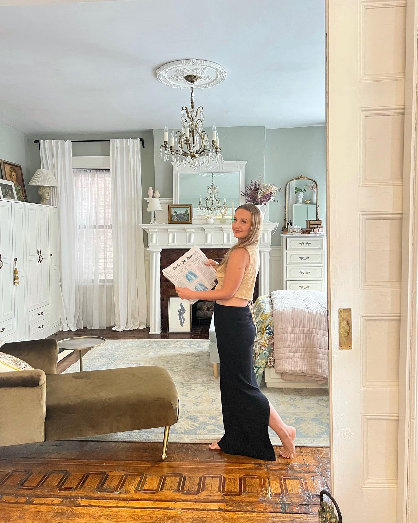 woman at home in apartment